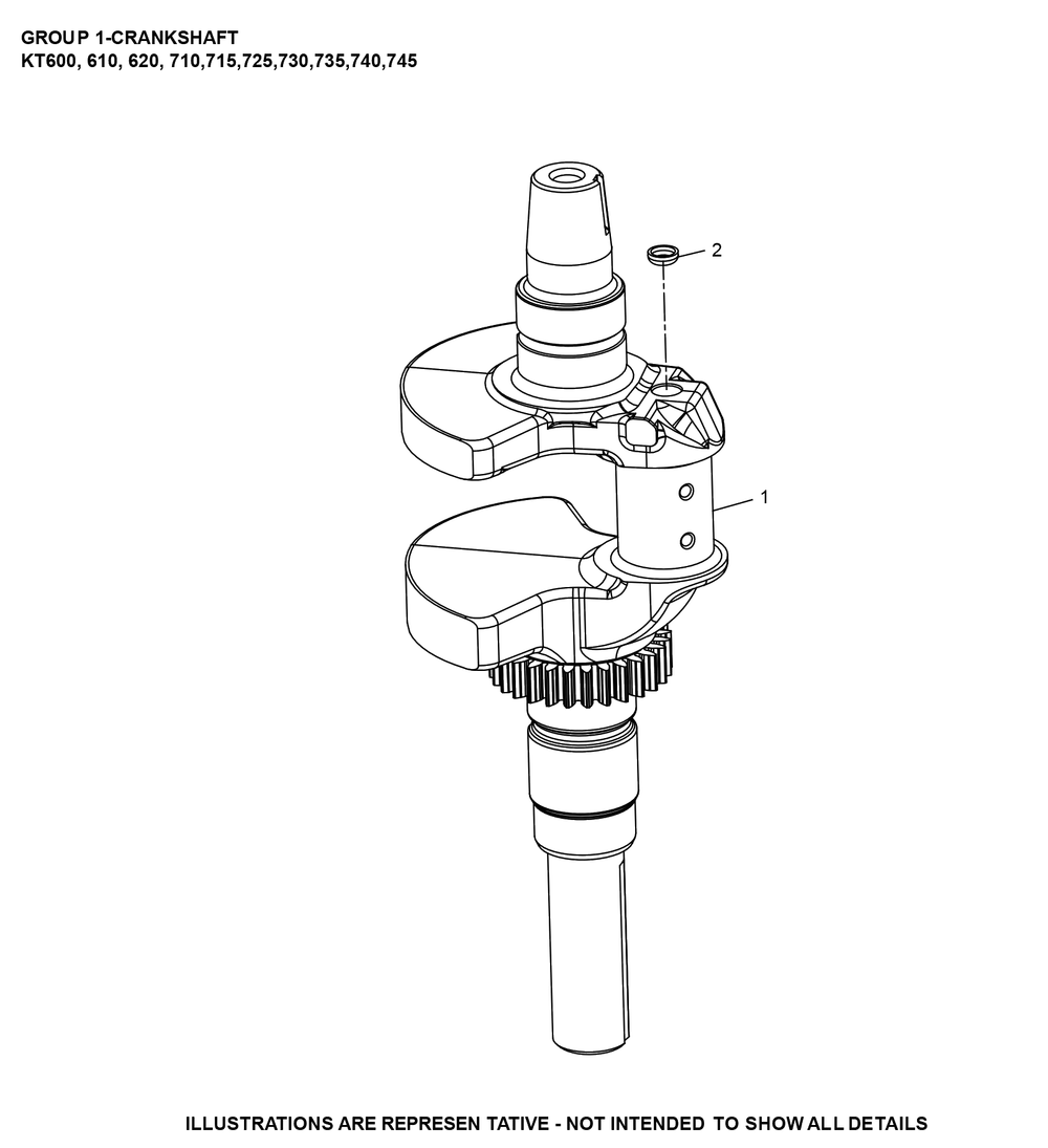 Kt715-3066 Crankshaft Diagram and Parts List for KT715-3066  Cub Cadet Engine